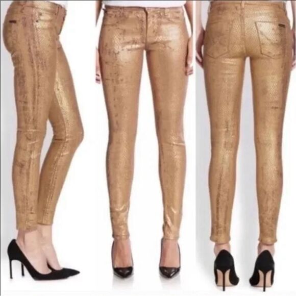 Hudson Jeans Nico Mid-rise Super Skinny Leg Snakeskin Print Pant size 27 - Picture 1 of 9